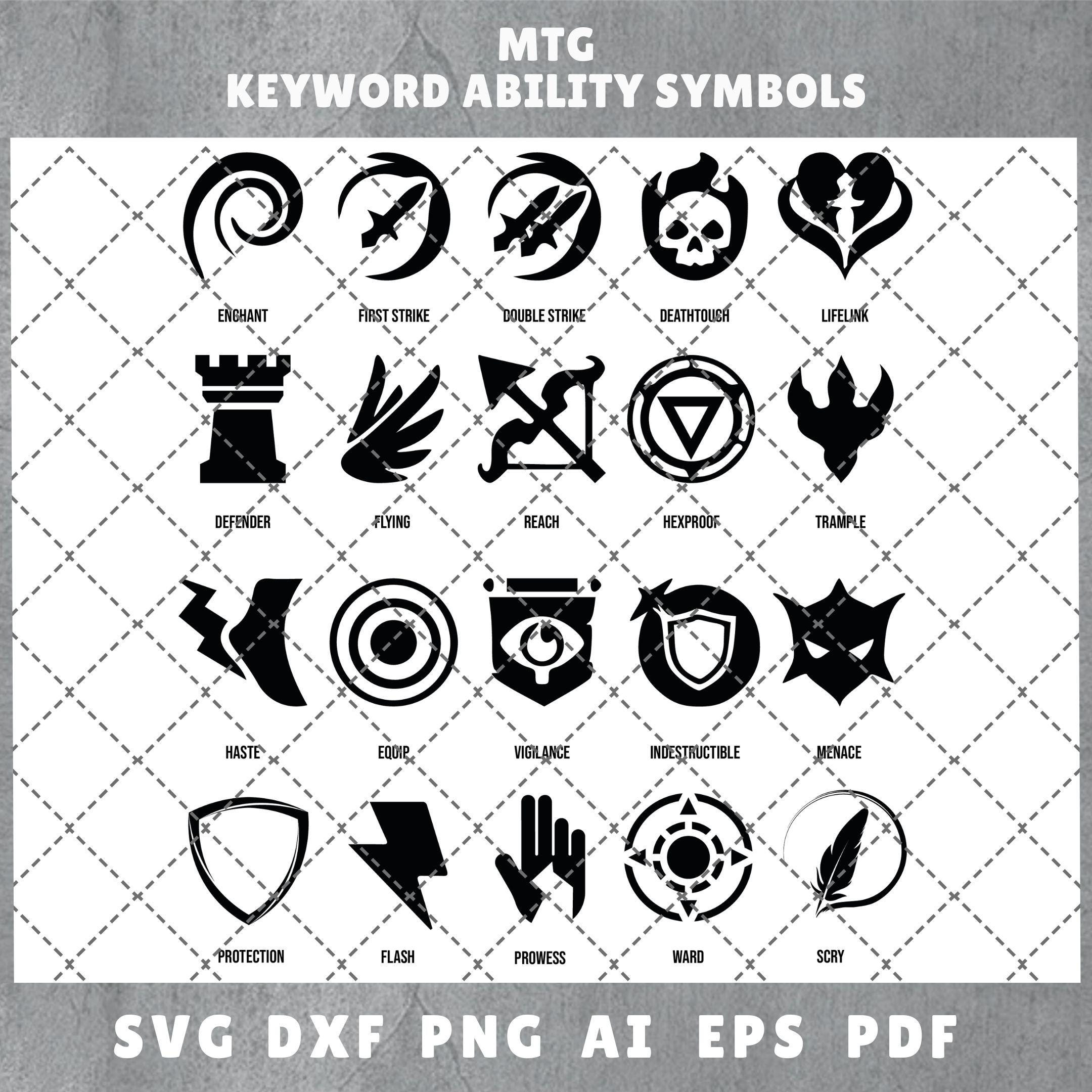 Laser Cut Magic The Gathering Keyword Ability Symbols MTG Icons Svg MTG Clipart Png 300 Dpi MTG Tokens Printable Magic Symbols Etsy