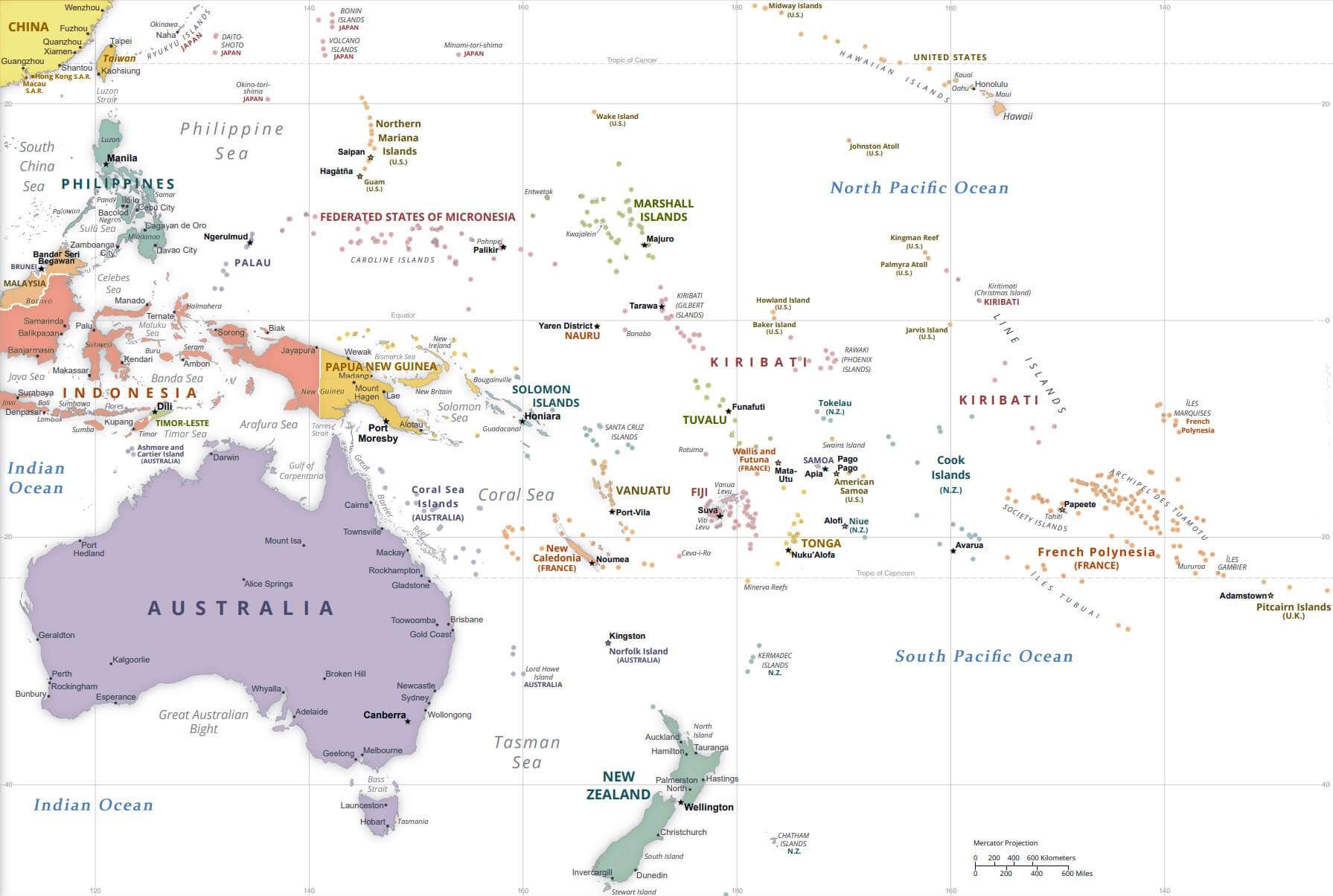  Map Of Oceania To Print Download FREE