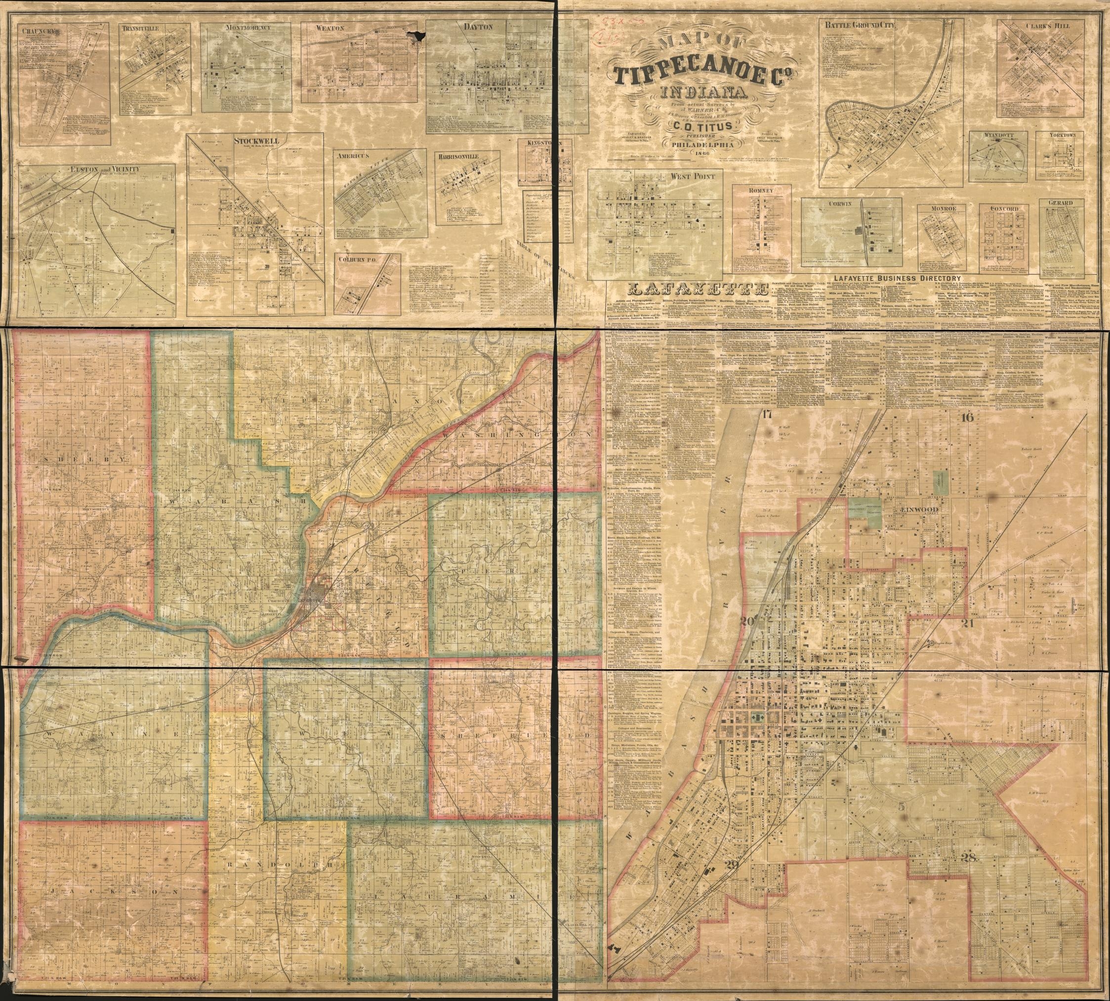 Map Of Tippecanoe Co Indiana Library Of Congress