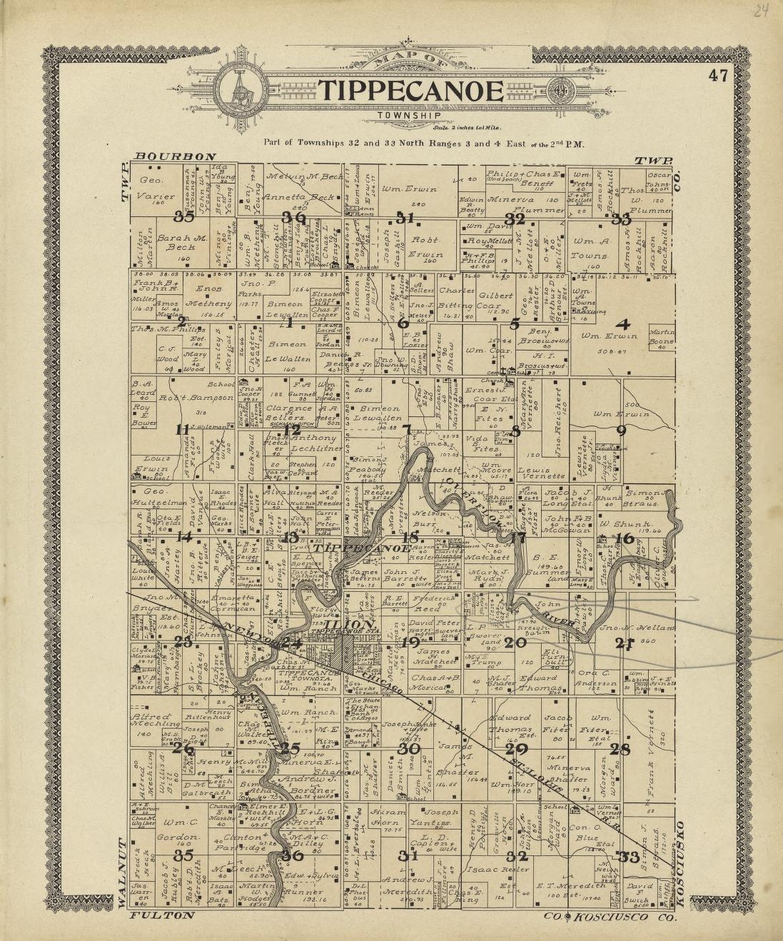 Map Of Tippecanoe Township Library Of Congress