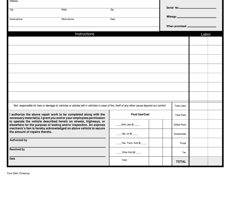 Mechanic Receipt Pdf Fill Online Printable Fillable Blank PdfFiller
