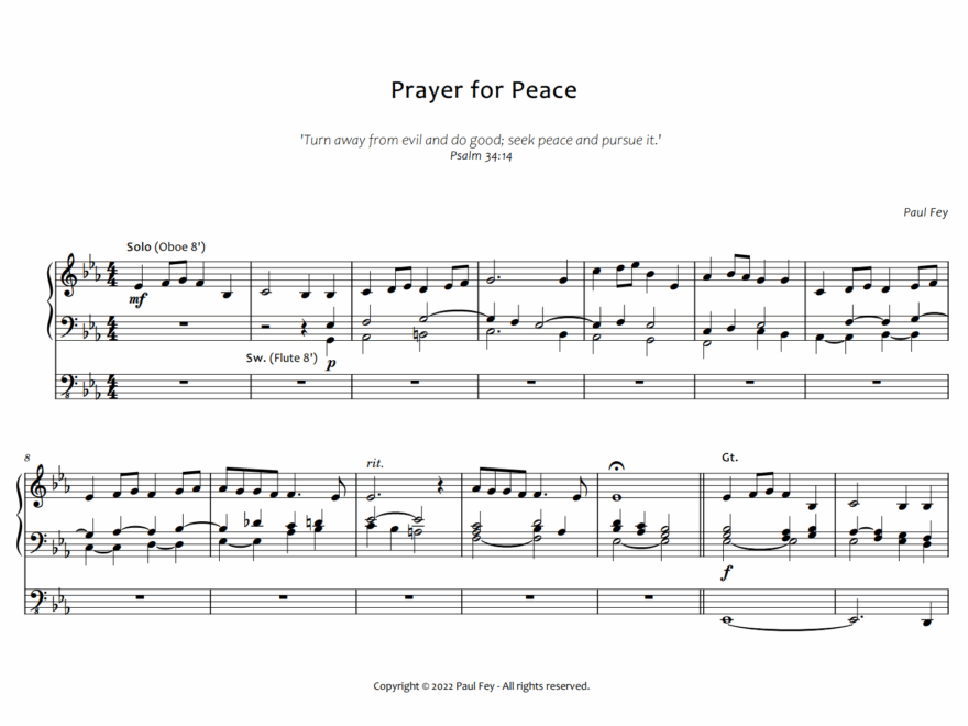 Meditation Collection For Organ Sheet Music Music For Organ Worksheets Library