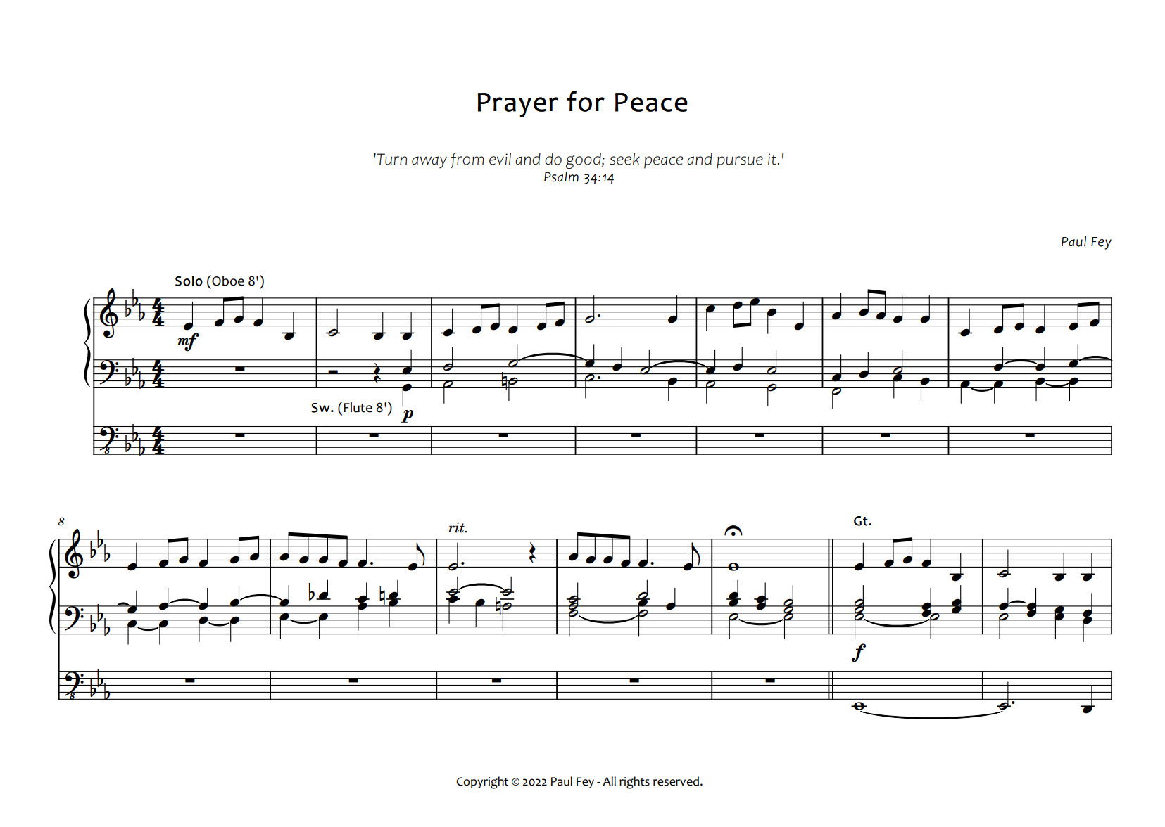 Meditation Collection For Organ Sheet Music Music For Organ Worksheets Library