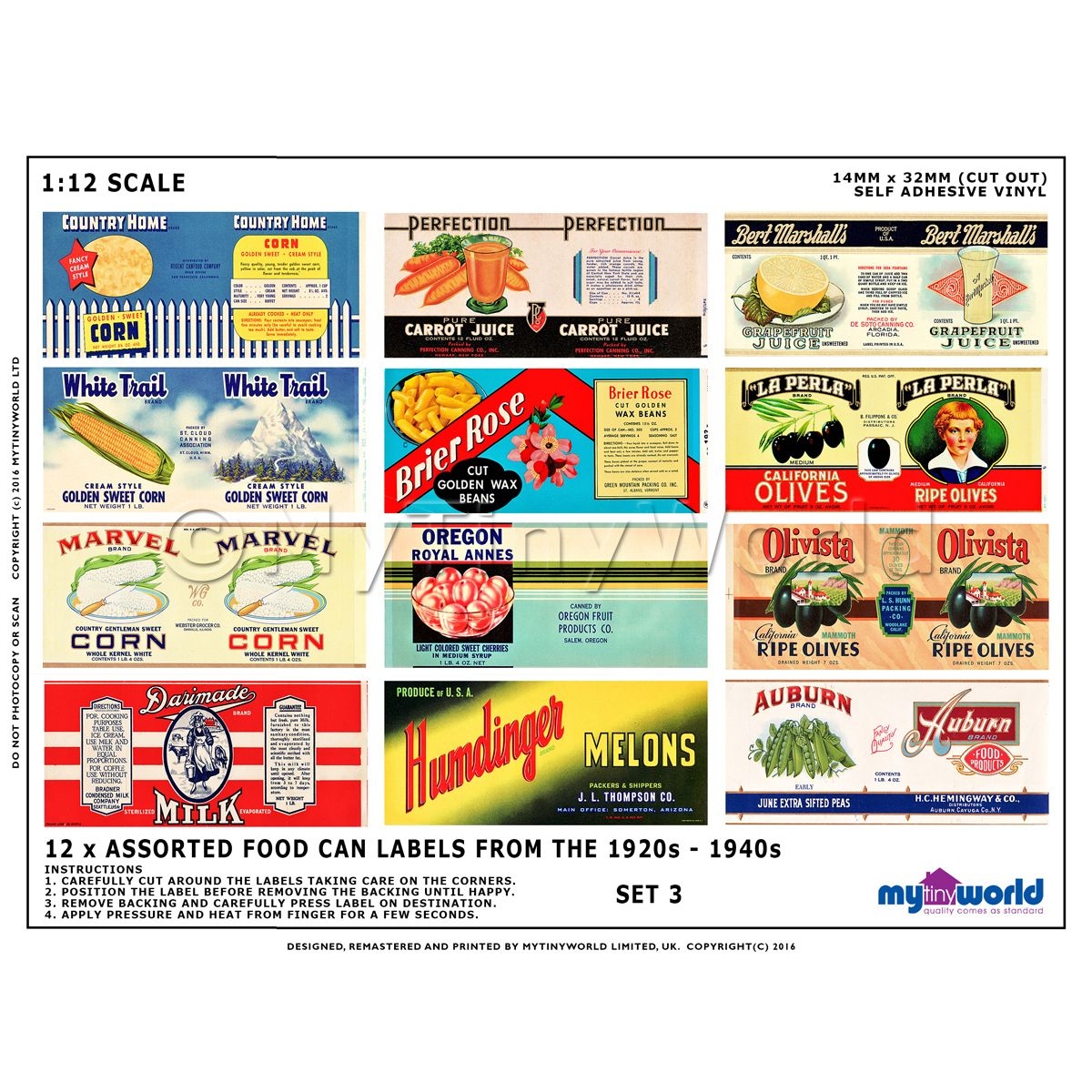 Printable Miniature Dollhouse Food Label