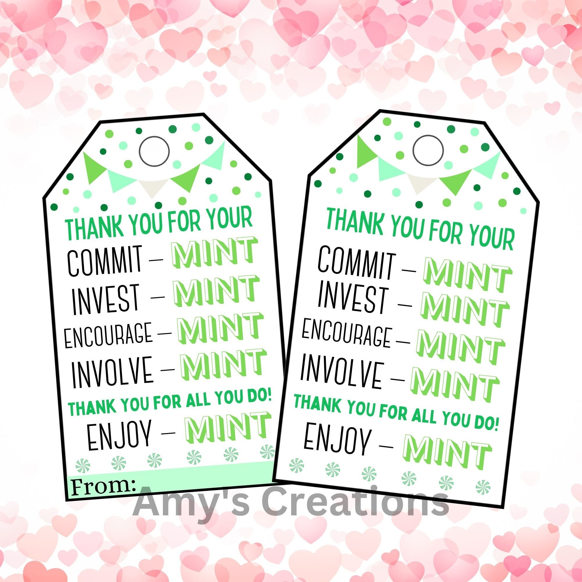 Minty Fresh Gratitude Printable thank You For Your Commit mint Gift Tags For Teachers Nurses Staff And More Instant Download PDF Etsy