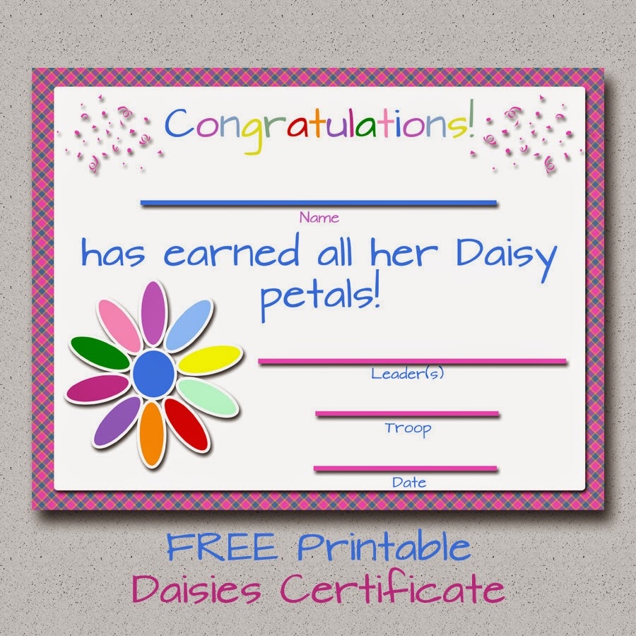My Fashionable Designs Girl Scouts FREE Printable Daisy Petals Certificate