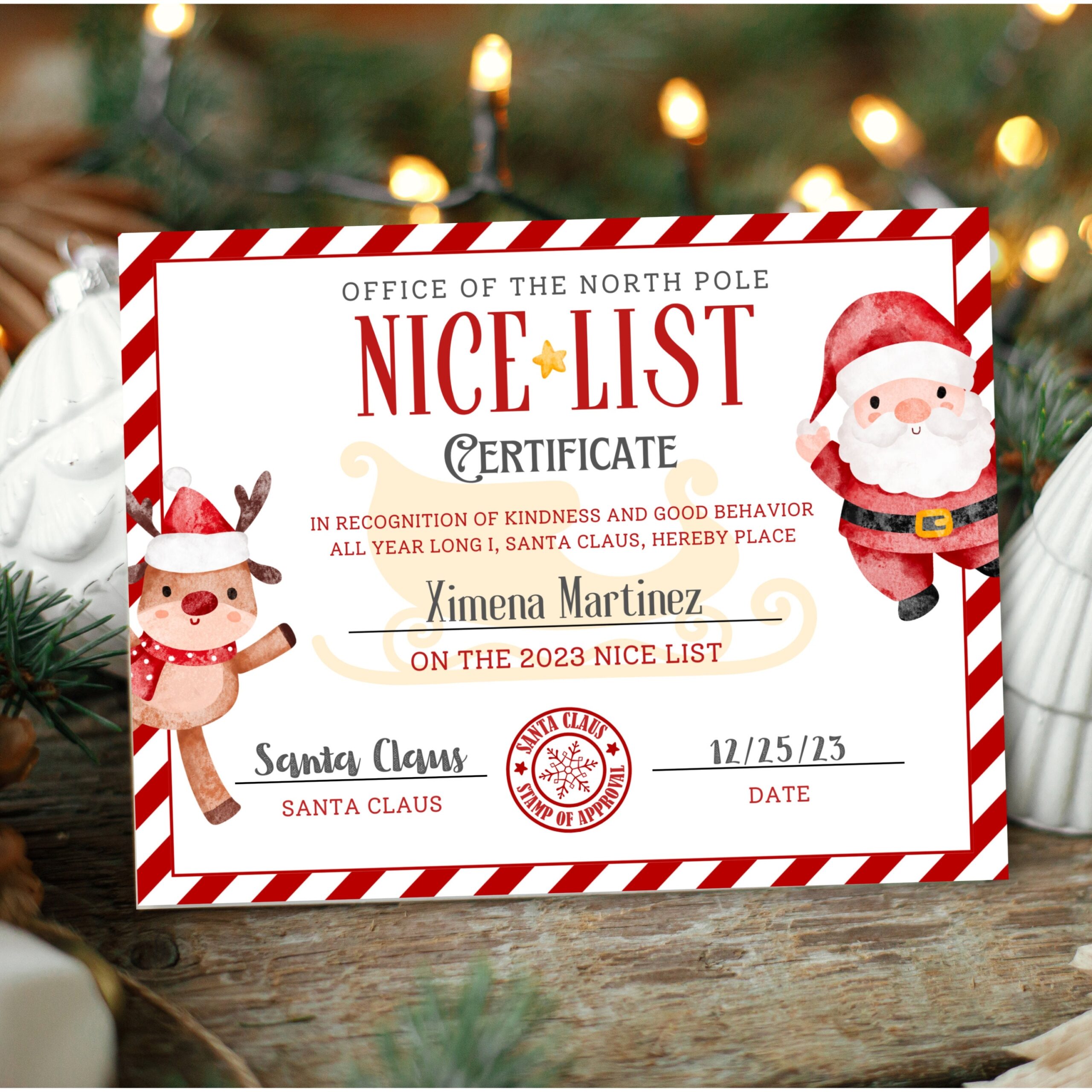 Free Printable Santa Nice List Certificate 2025
