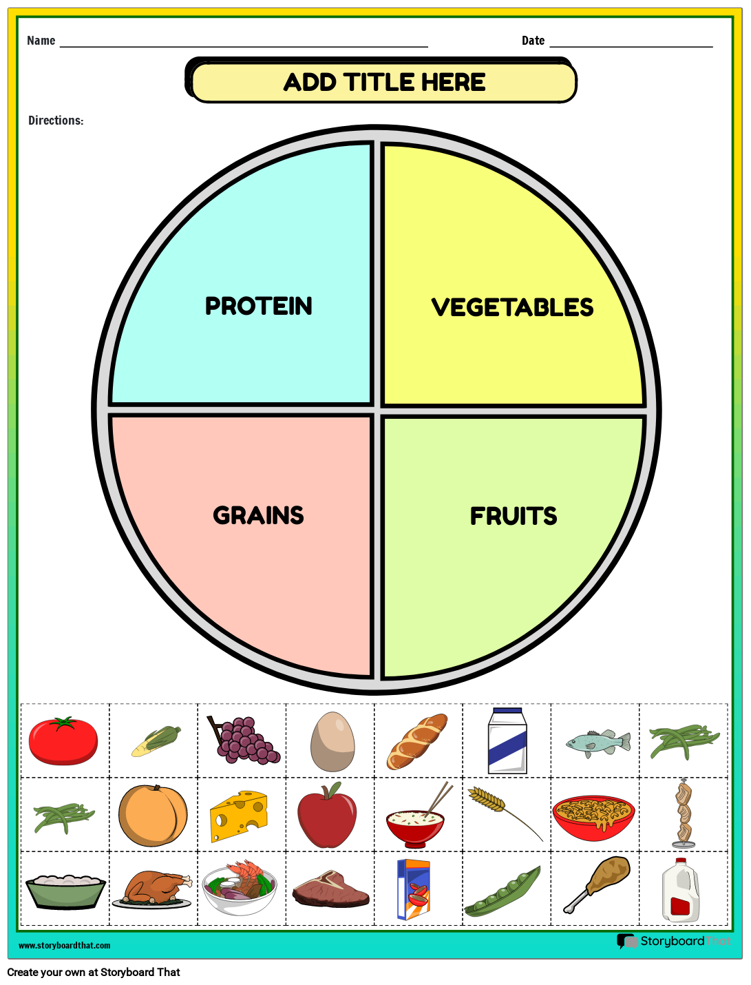3D Free Printable Healthy Food For Kindergarten
