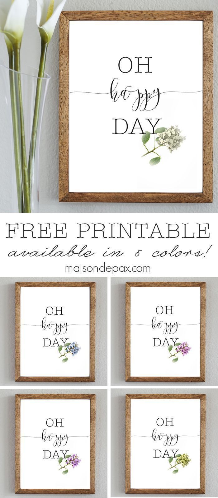Oh Happy Day Free Printable For Spring Maison De Pax