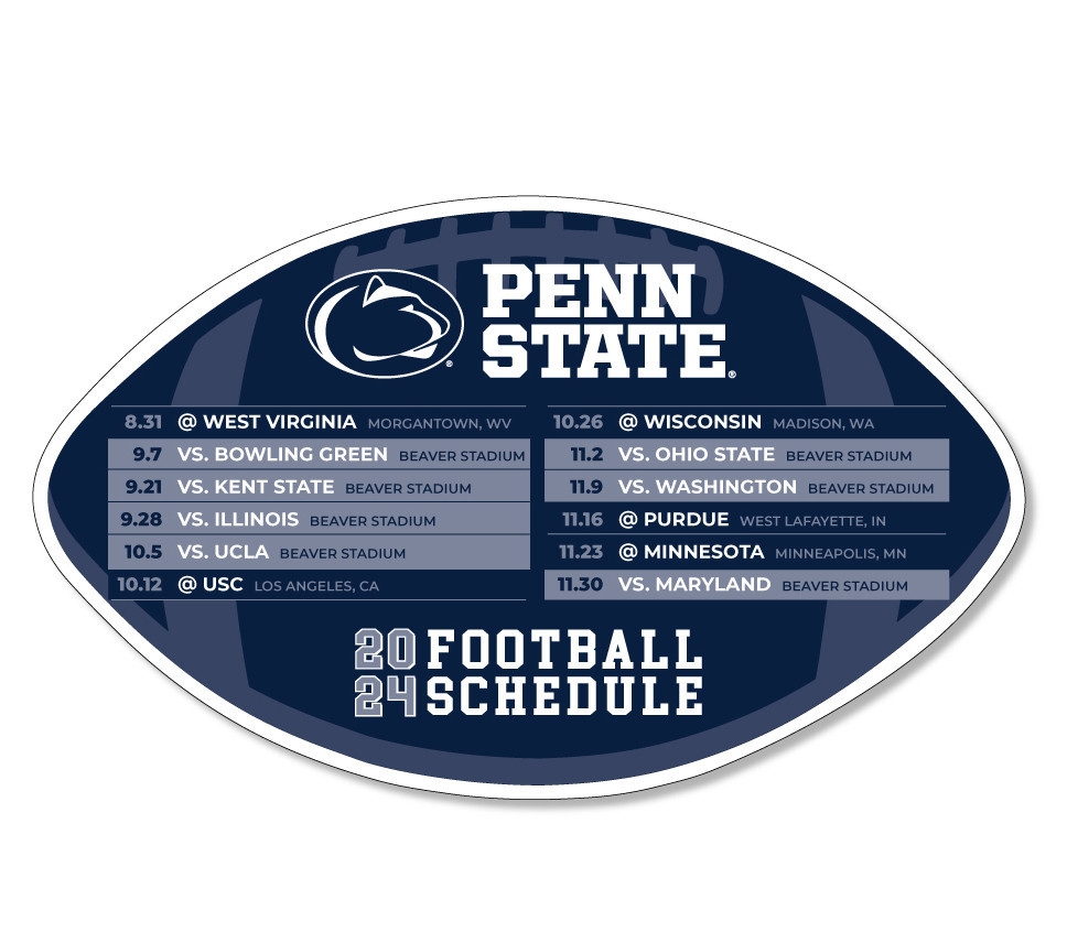Penn State 2024 Football Schedule Magnet Nittany Lions PSU 
