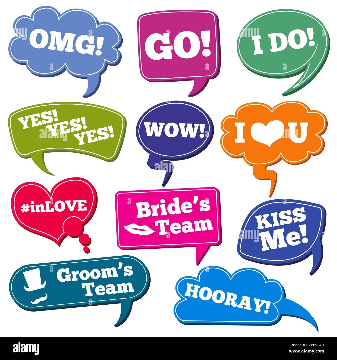 Photo Booth Props Speech Bubble Cut Out Stock Images Pictures Alamy