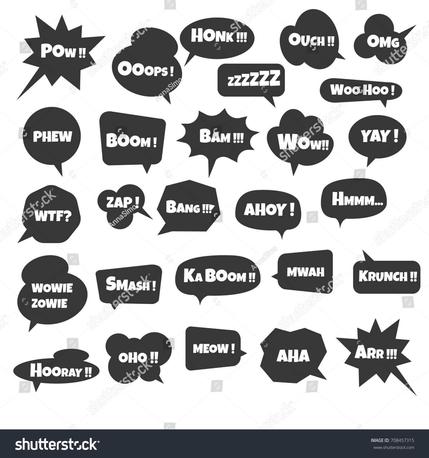 Photo Booth Props Speech Bubbles Kit Stock Vector Royalty Free 708457315 Shutterstock