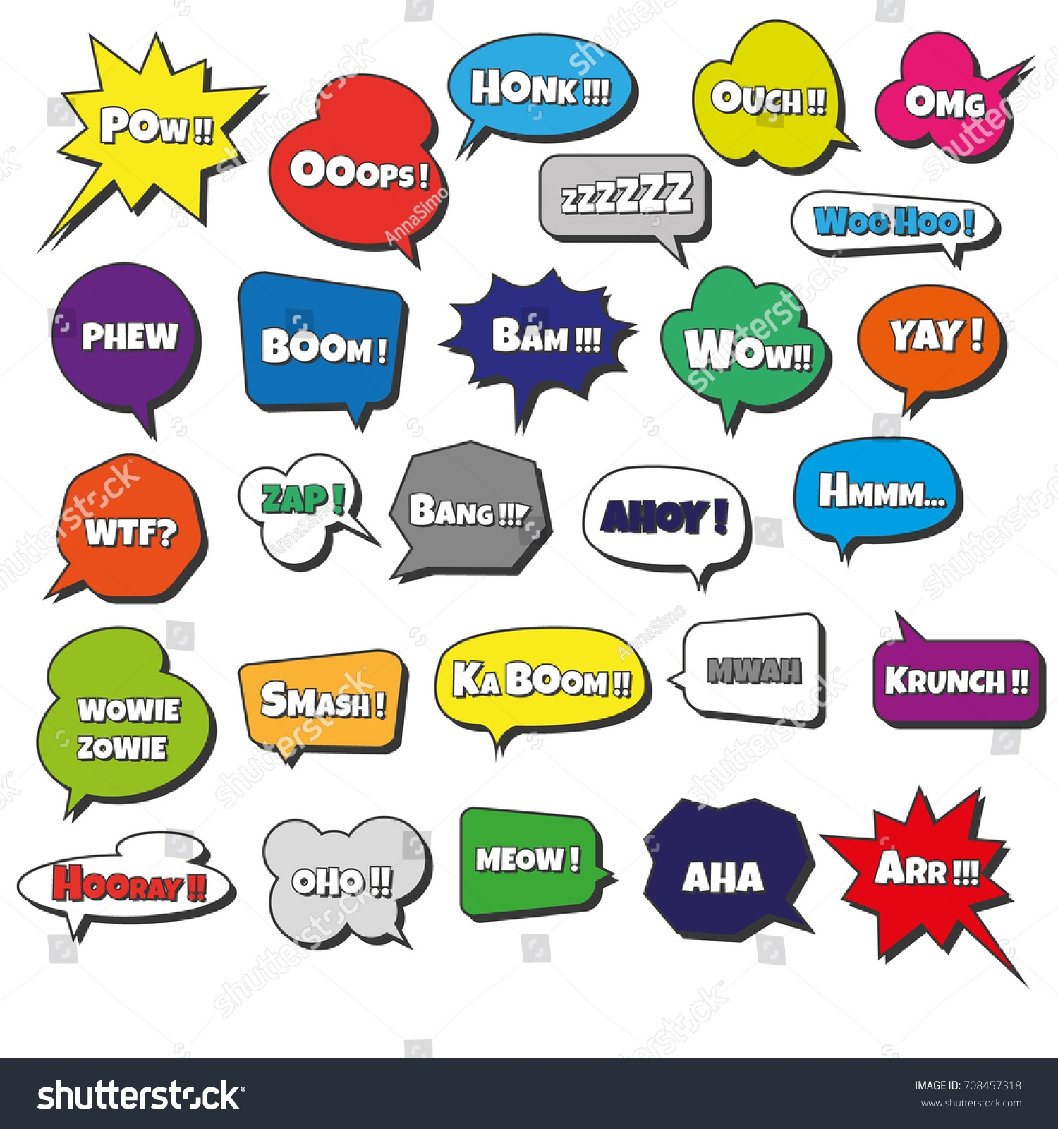 Photo Booth Props Speech Bubbles Kit Stock Vector Royalty Free 708457318 Shutterstock