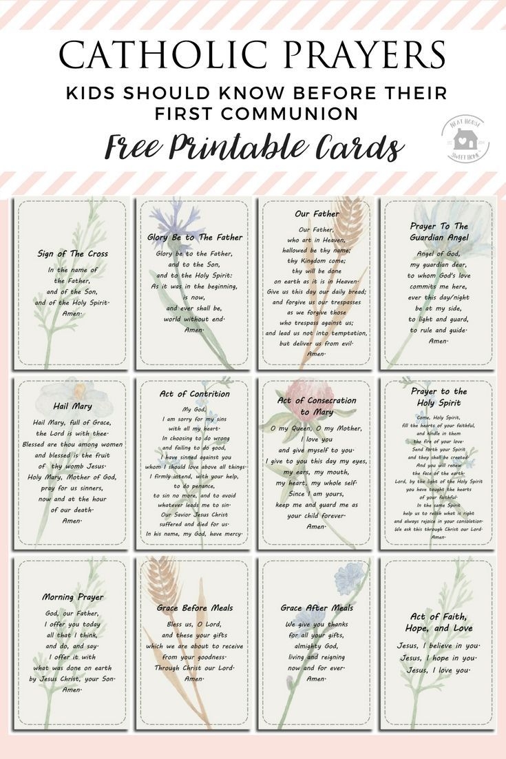 Free Printable Catholic Prayer Cards