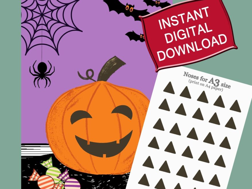 Pin The Nose On The Pumpkin Printable Game Pin The Nose On The Jack O Lantern Halloween Party Game Holiday Party Games Etsy