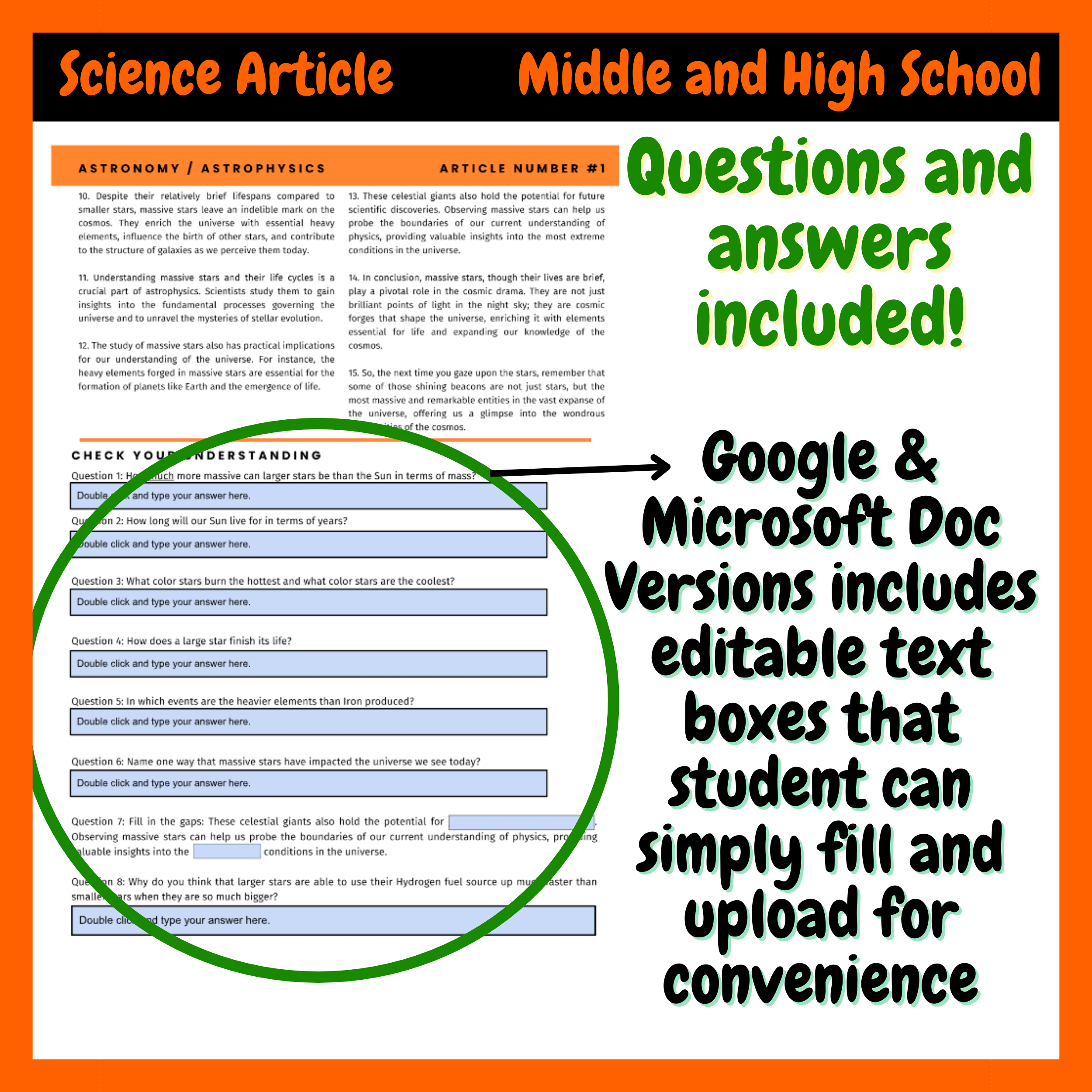 Printable Articles About The Planets With Questions