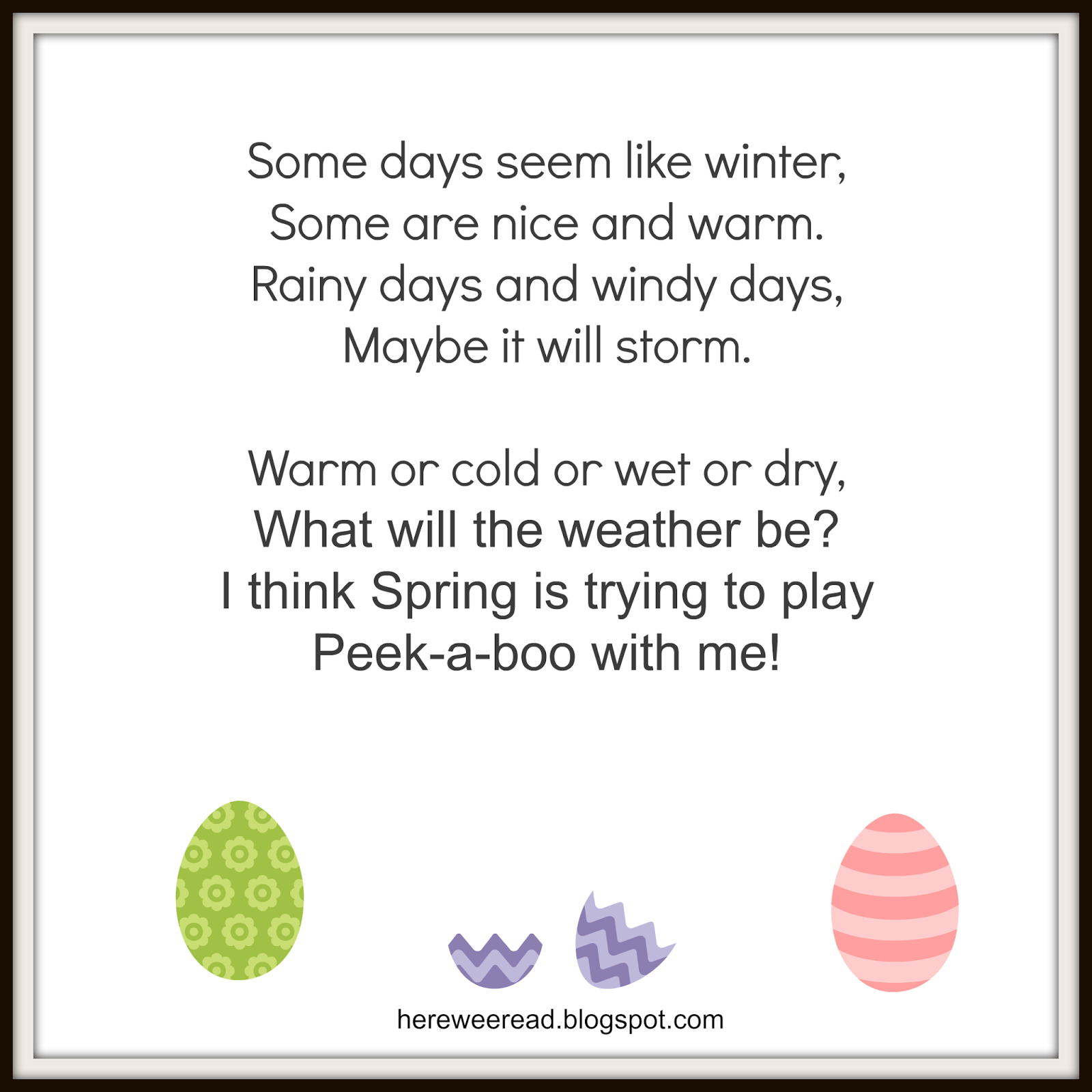 Poetry Reading And Craft Challenge Week 1 Here Wee Read
