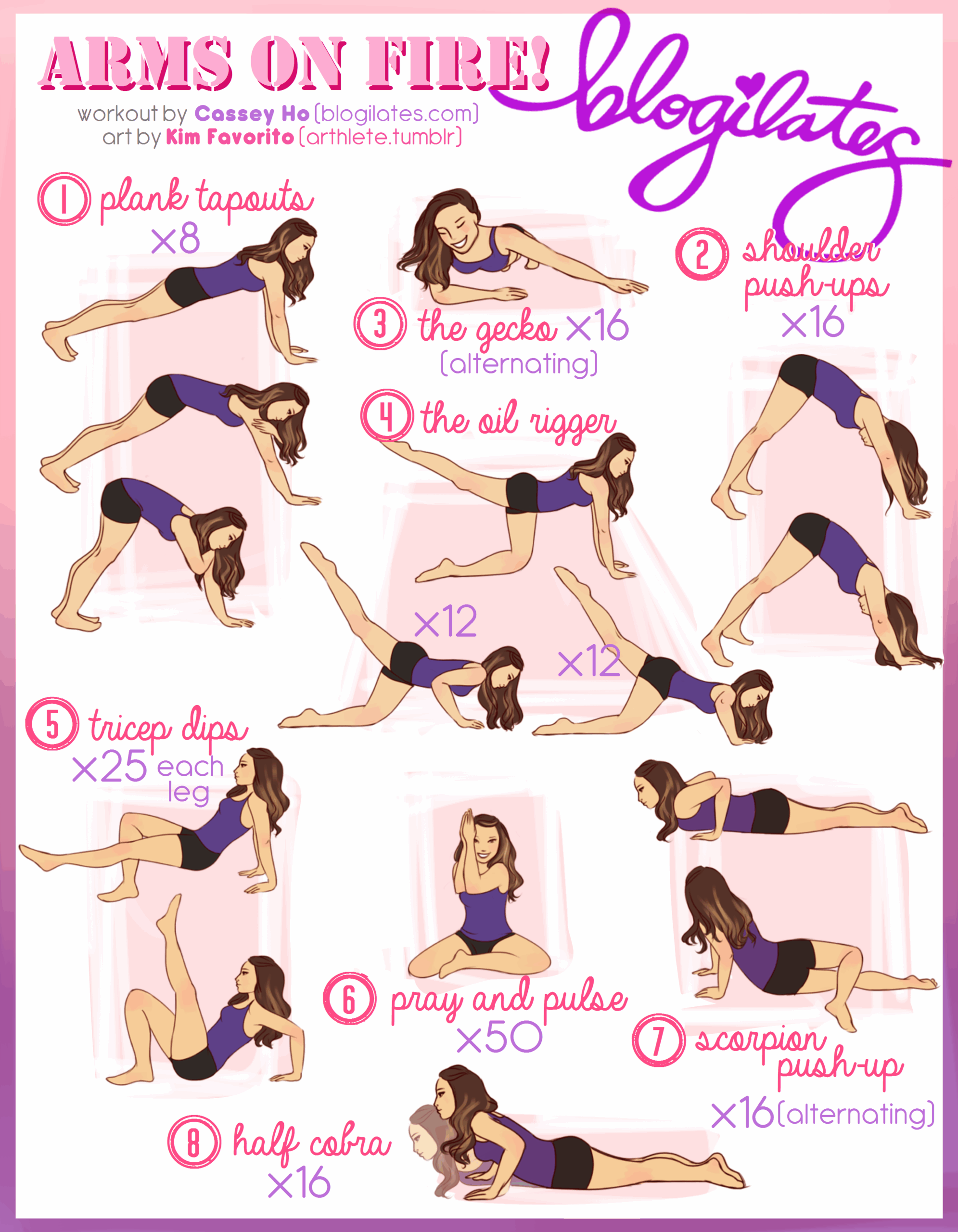 POP Pilates Arms On Fire Printable Blogilates