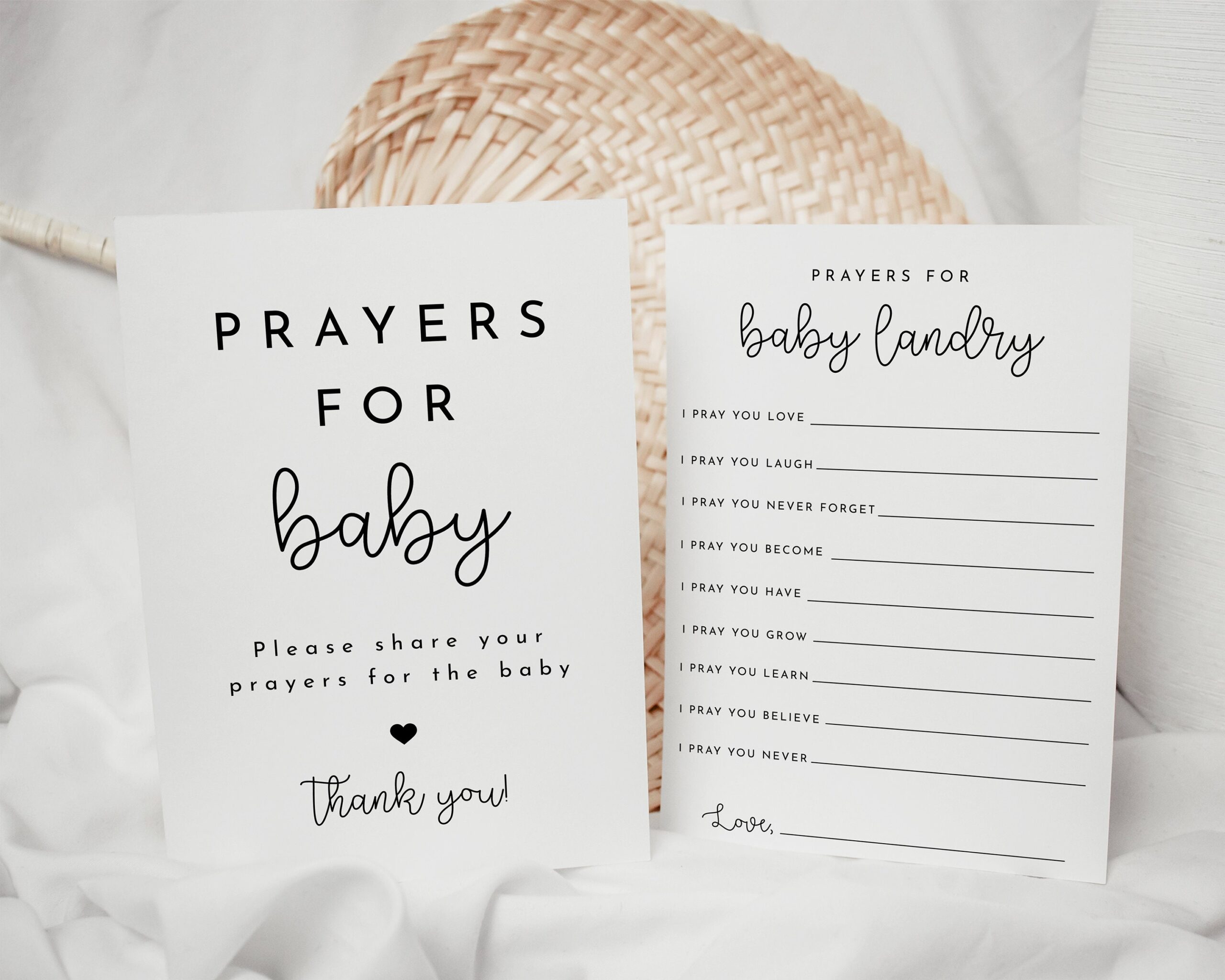 Prayers For Baby Sign Card Printable Baby Shower DIY Template Printable Instant Download Prayers For Baby Sign Wishes For Baby Editable Etsy