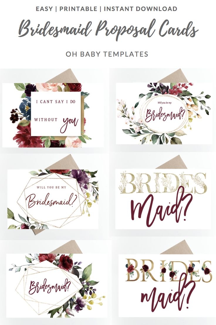Printable Bridesmaid Card I Can t Say I Do Without You Bridesmaid Proposal Bridal Party Maid Of Honor Instant Download Floral Giftbox Bridesmaid Card Printable Will You Be My Bridesmaid Card Gold Instant