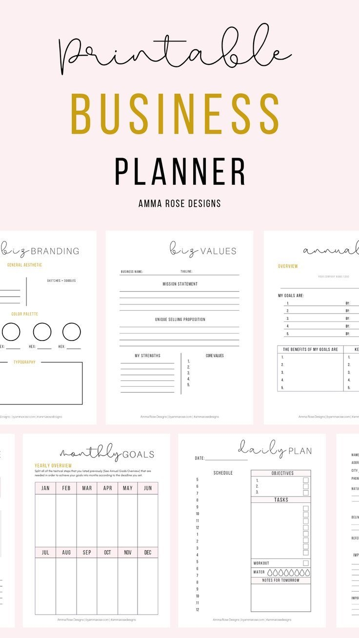 Small Business Planner Printables Free