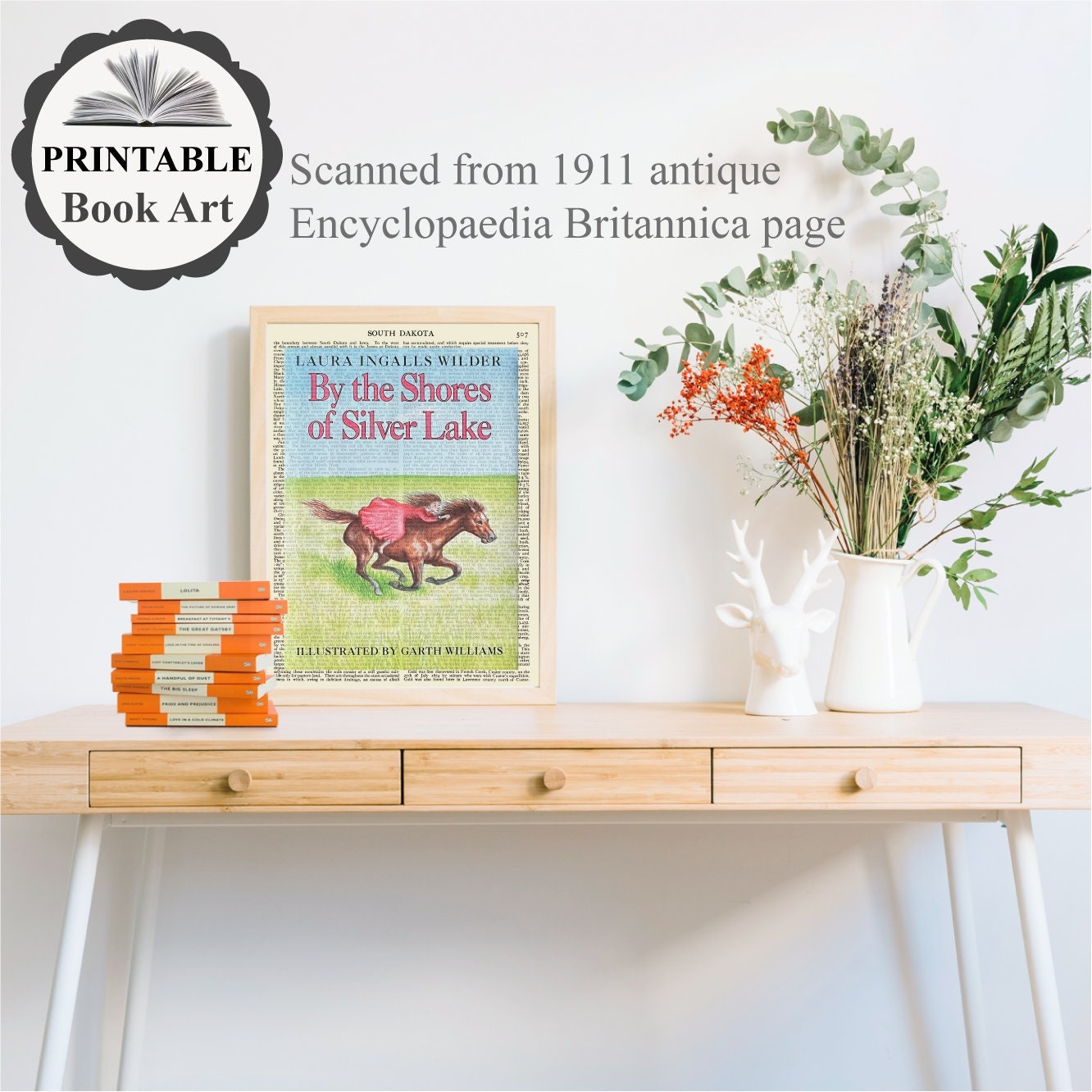 Printable by The Shores Of Silver Lake Book Cover Art On Old Page Laura Ingalls Wilder Print Childrens Book Wall Art Classroom Poster Etsy