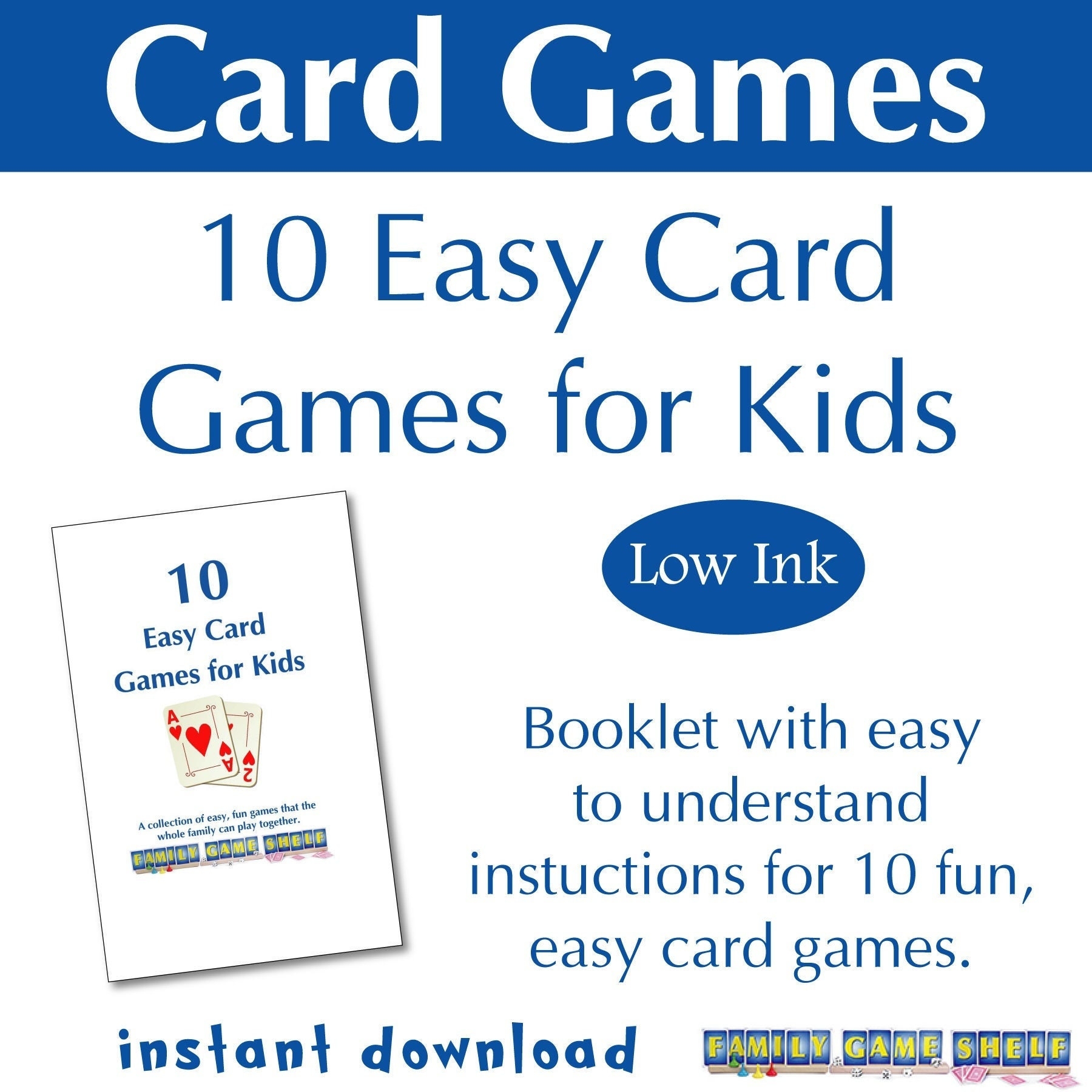 Printable Card Games Booklet Printable Card Games Rules Printable Card Games Instructions For Family Game Night Etsy Canada
