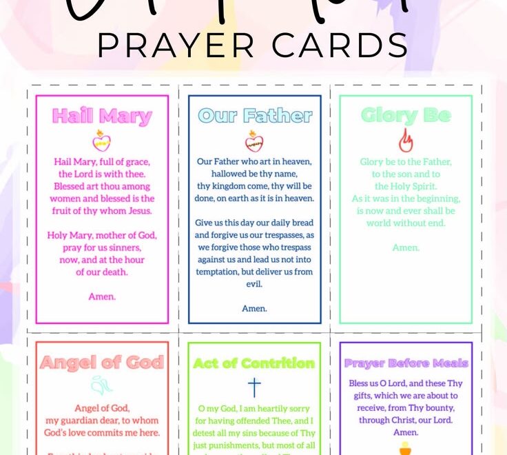 Printable Catholic Kids Prayer Cards