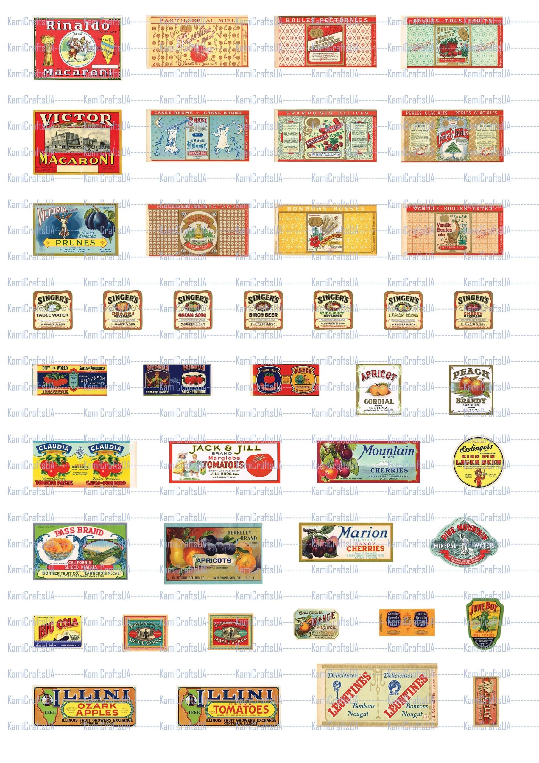 Printable Miniature Food Packaging 1900 1930 For Miniature Dollhouse 1 6 Scale DIY Miniature Food For Vintage Diorama Digital File Etsy