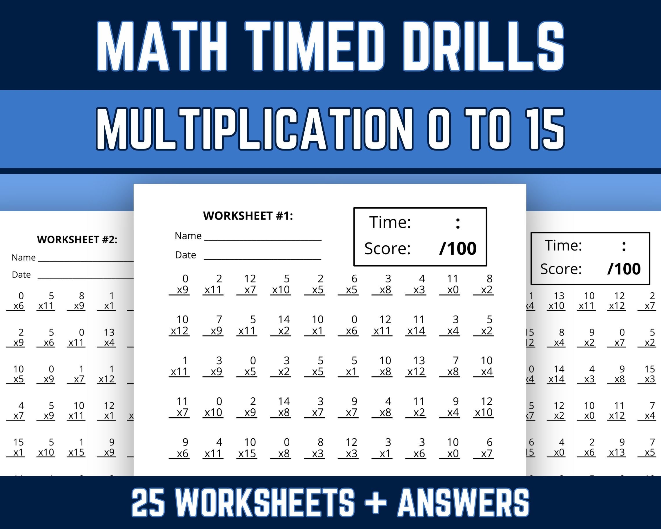 Multiplication Timed Test Printable 0-10