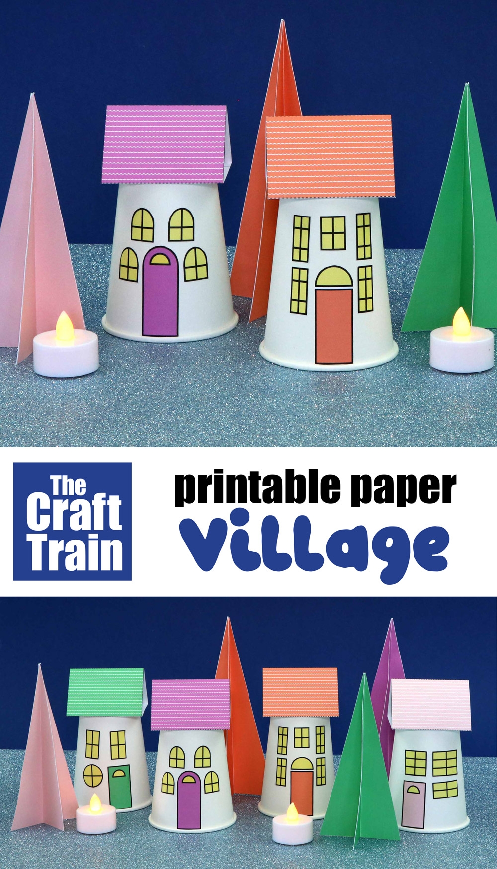 Free Printable Paper Christmas Village -Pinterest