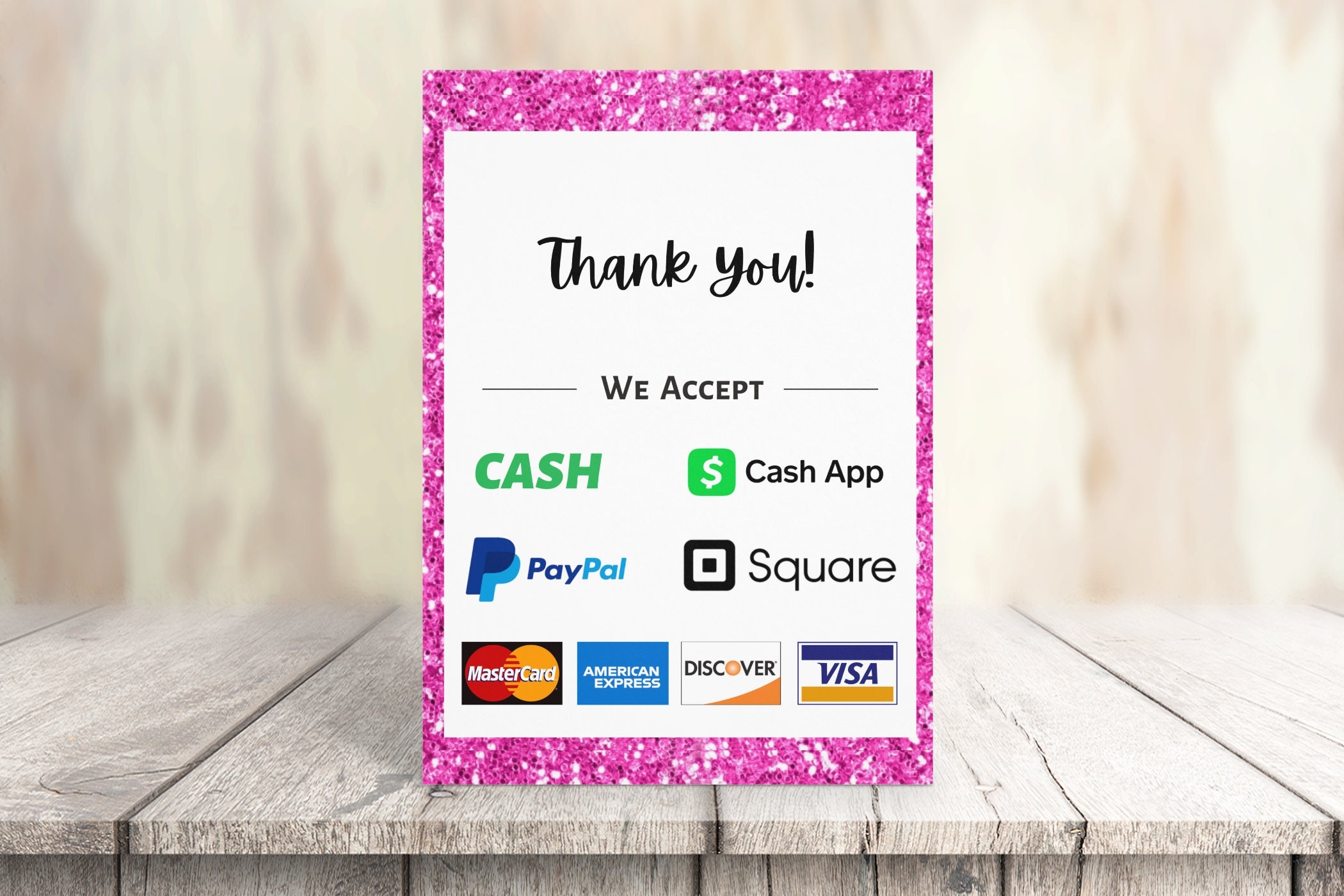 Printable Payment Sign We Accept Credit Cards Sign Vendor Payment Sign Instant Download Etsy