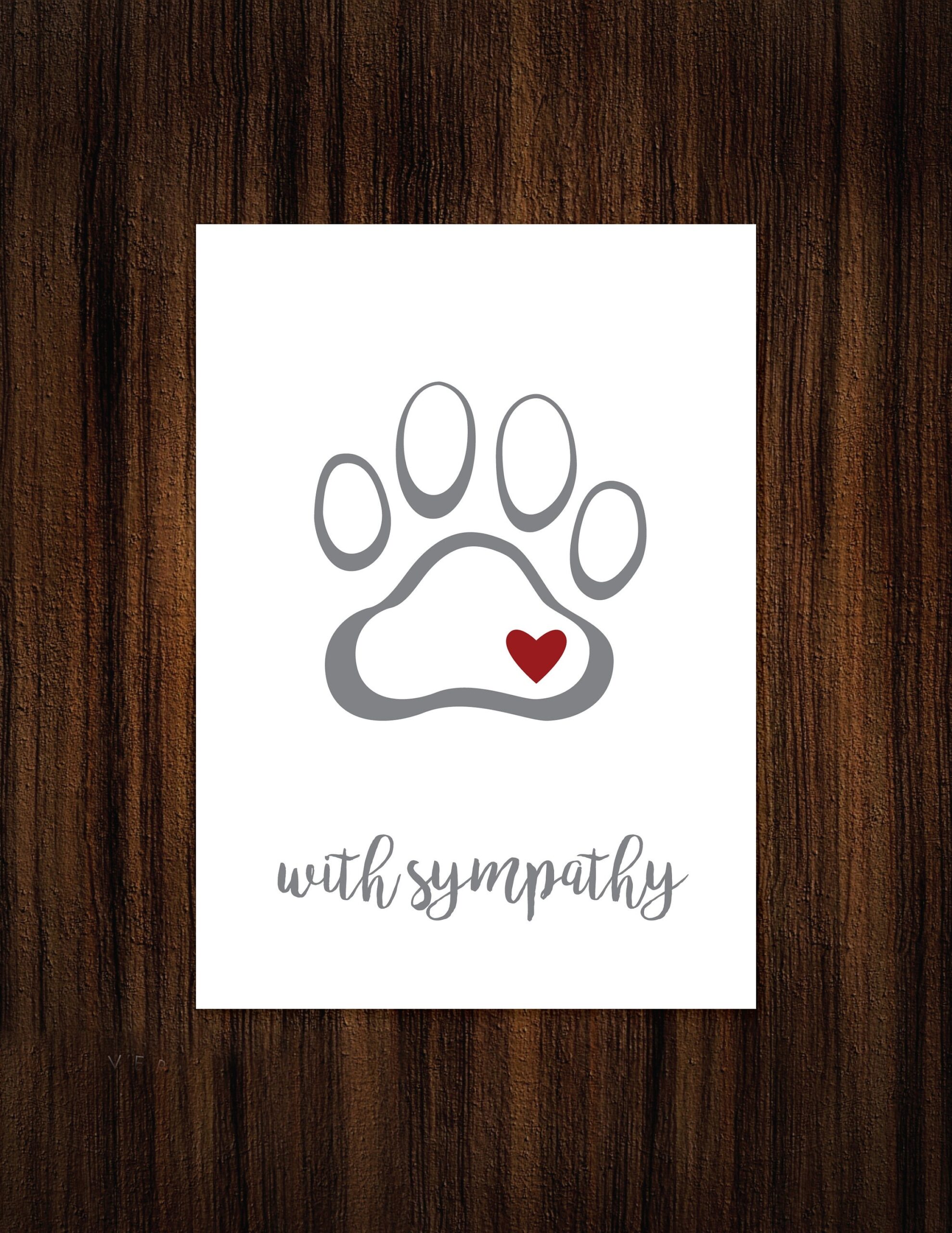 Printable Pet Sympathy Card Blank Interior Printable Digital Download 5x7 A7 Etsy Canada