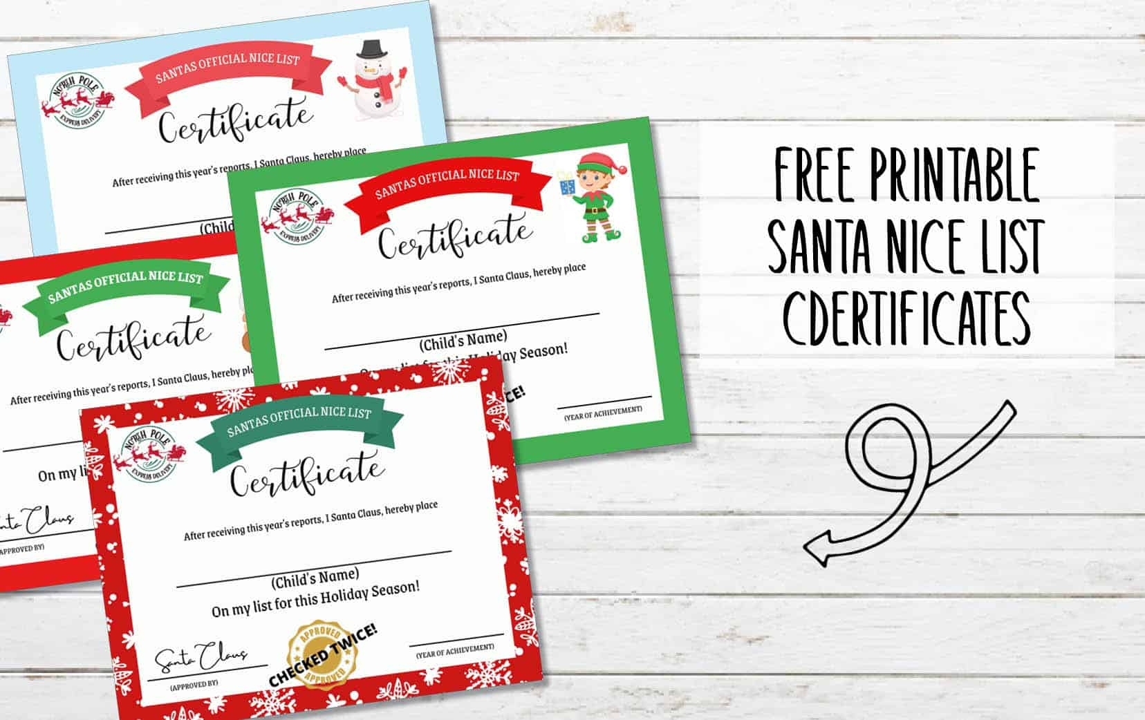 Printable Santa Nice List Certificate My Printable Home