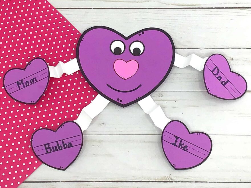 Printable Valentine s Day Heart Craft For Kids To Create