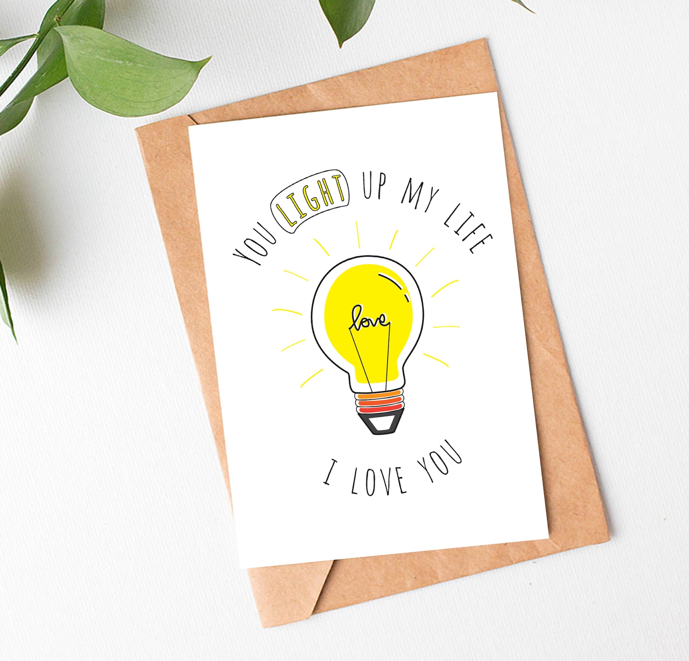 Printable You Light Up My Life Card I Love You Card Happy Anniversary Card Happy Monthsary Card Etsy