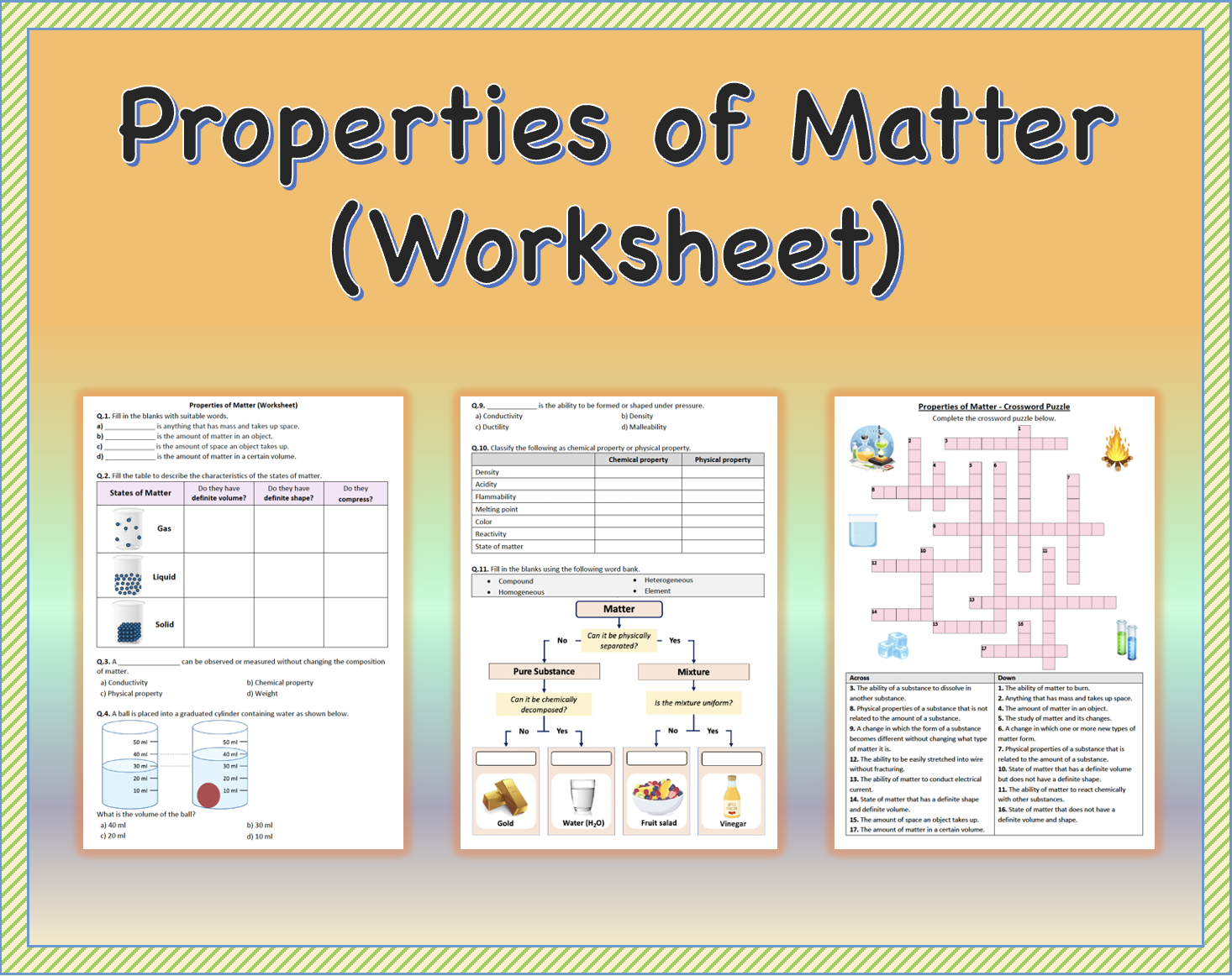 Properties Of Matter Worksheet Printable And Distance Learning Made By Teachers
