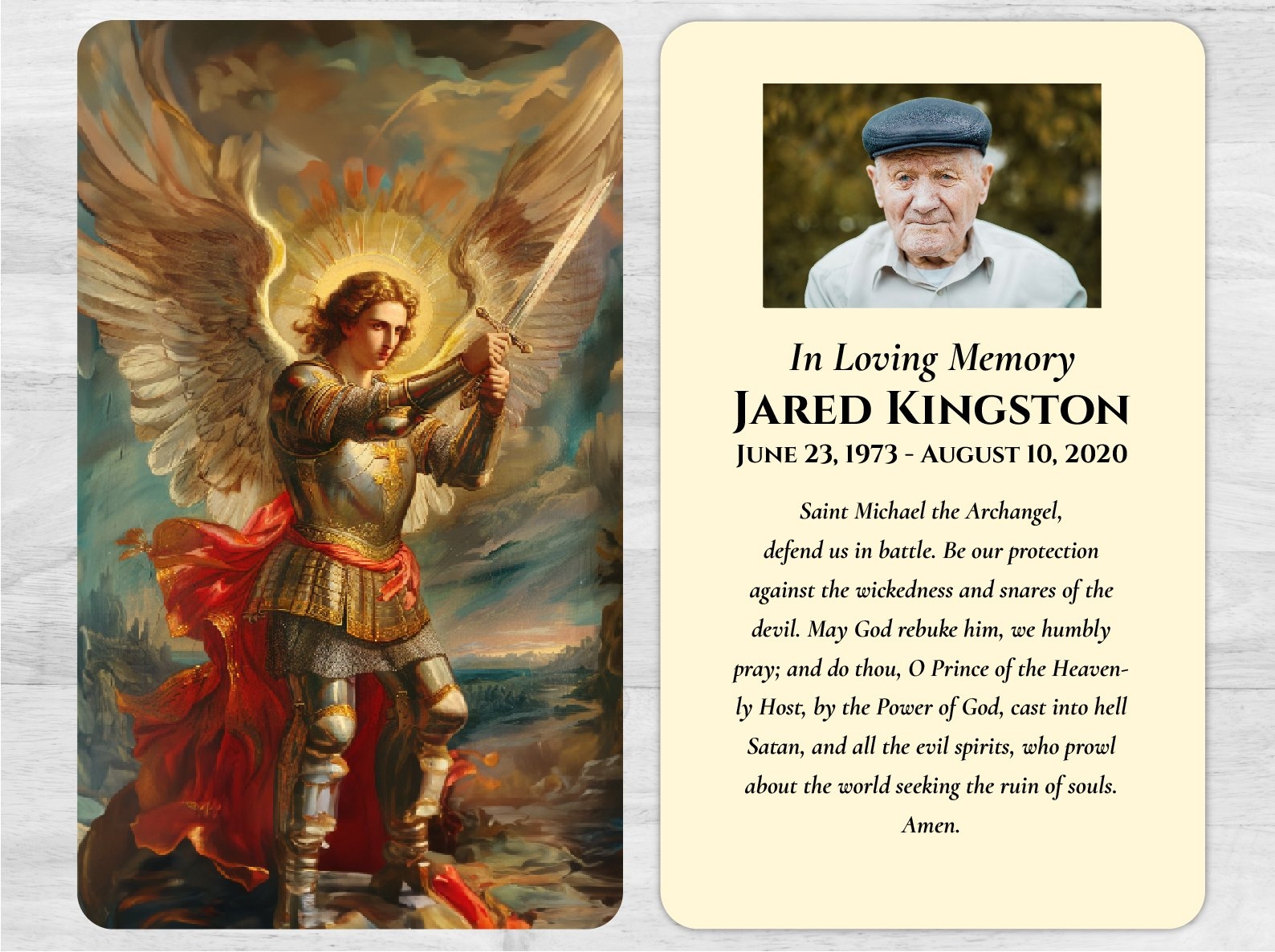 Saint Michael Prayer Card 1043 DisciplePress Memorial Funeral Printing