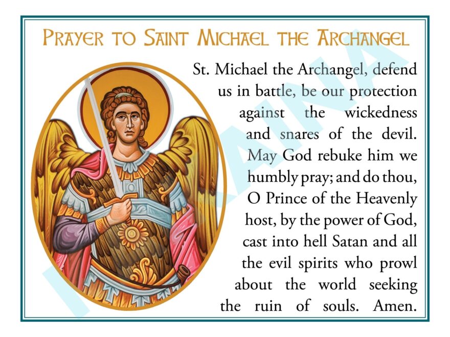 Saint Michael The Archangel Downloadable And Printable Prayer Card 4 up A Page Catholic Prayer Card Etsy Denmark