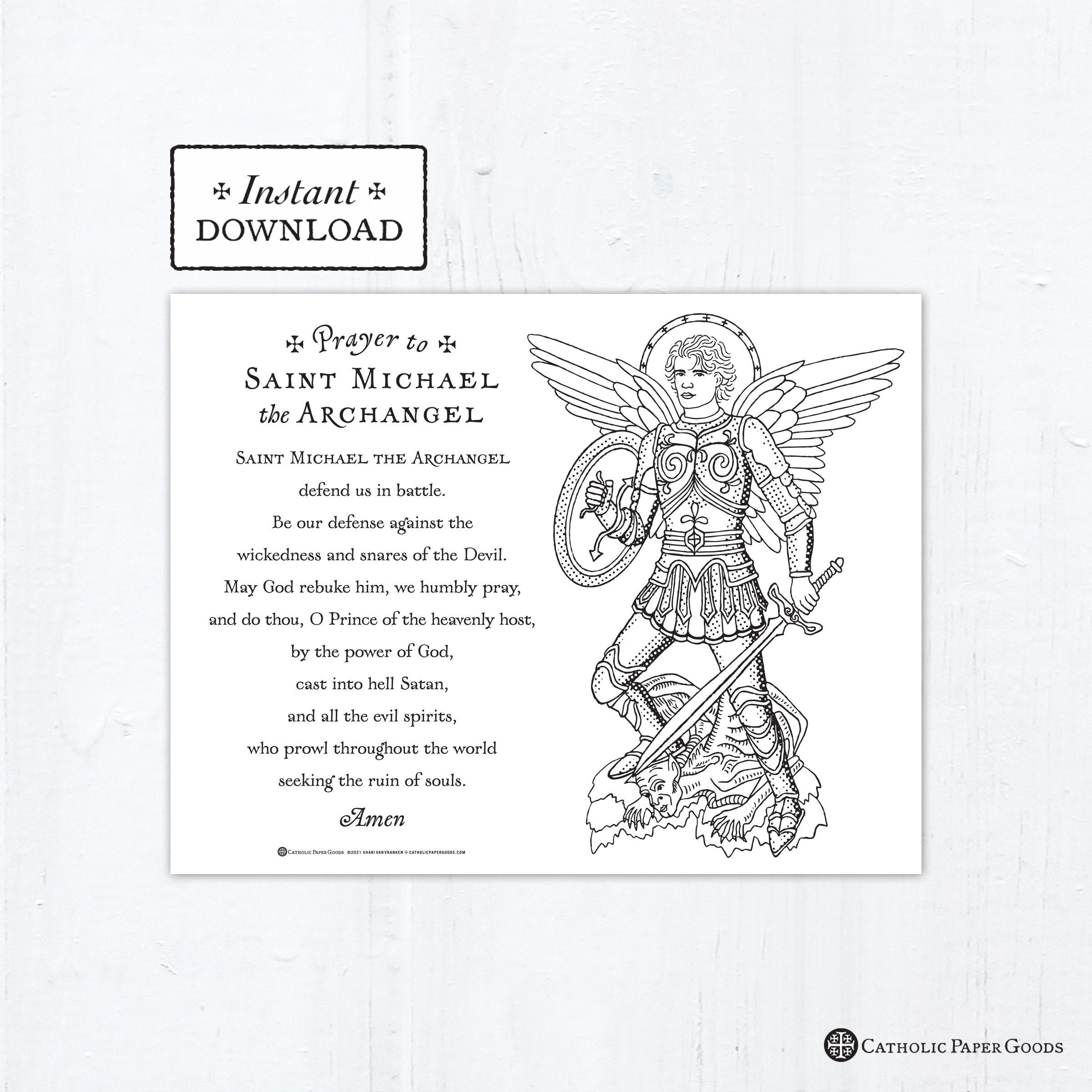 St Michael Prayer Card Printable
