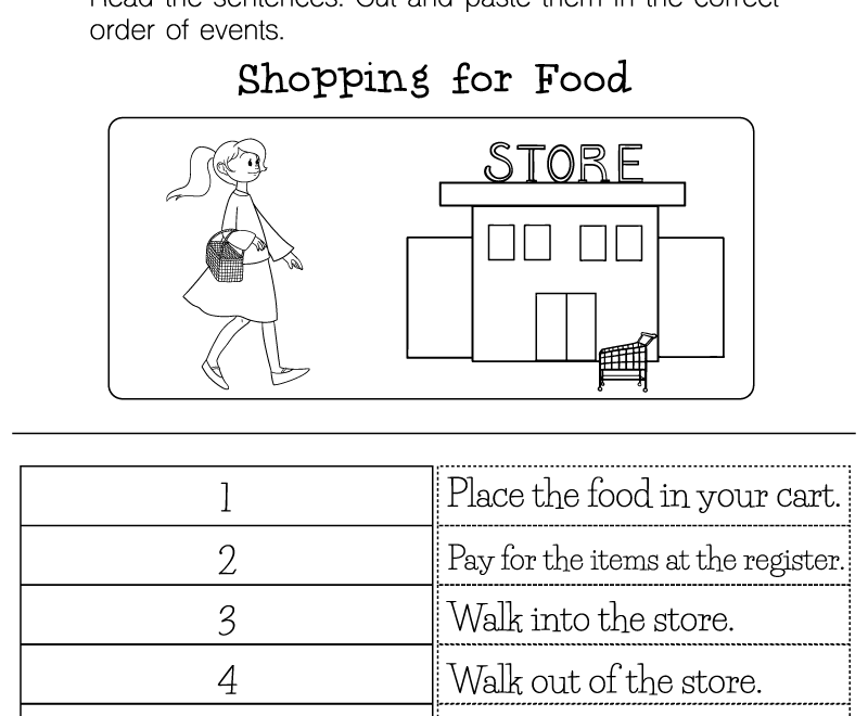 Sequencing Events Activity Worksheet For 1st Grade Free Printable