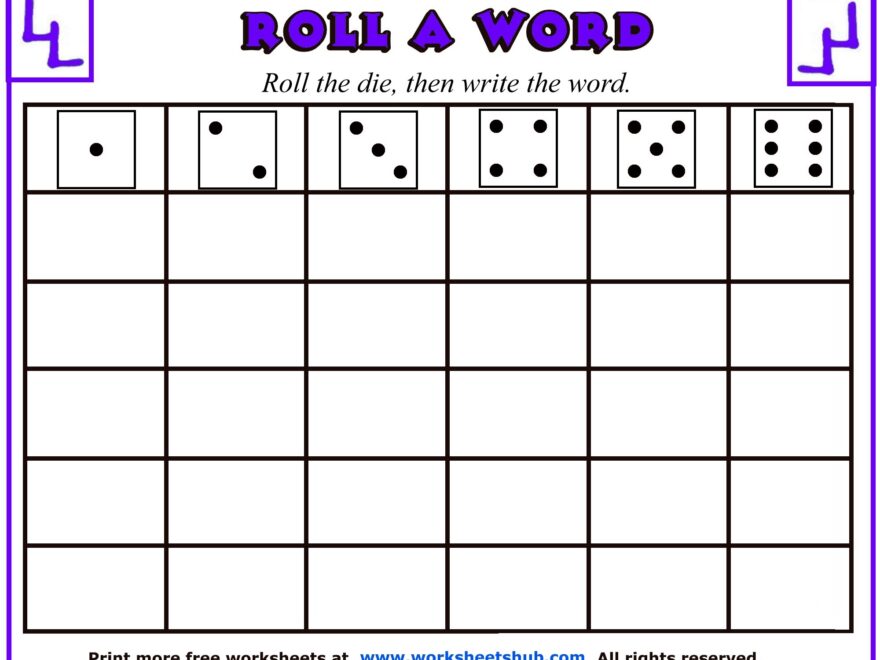 Sight Word Worksheets Roll A Word
