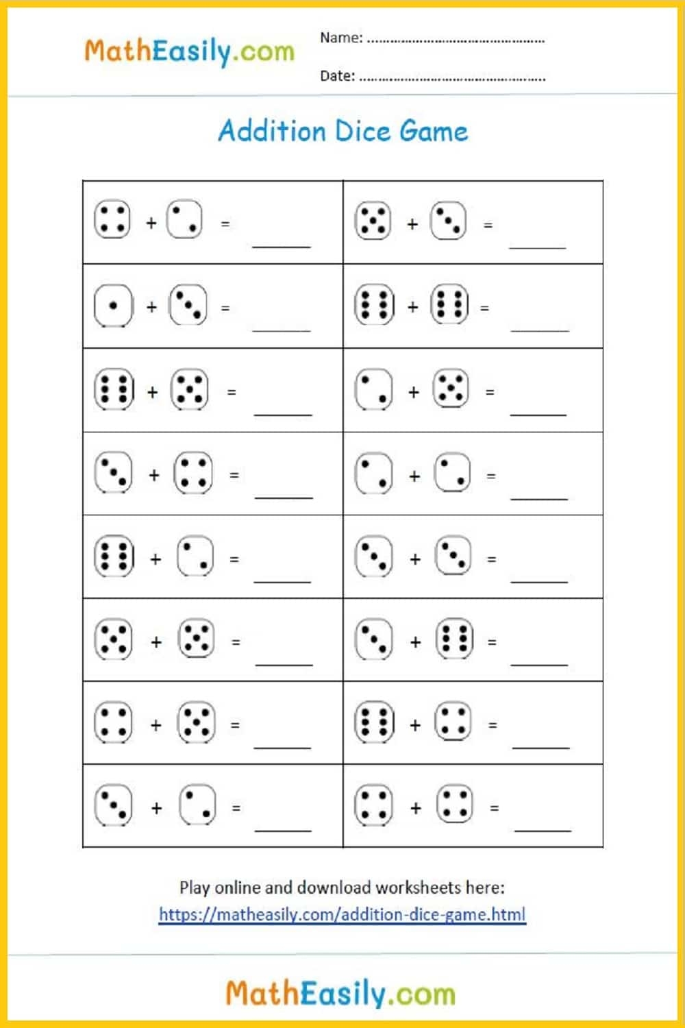 Free Printable Addition With Objects Worksheets