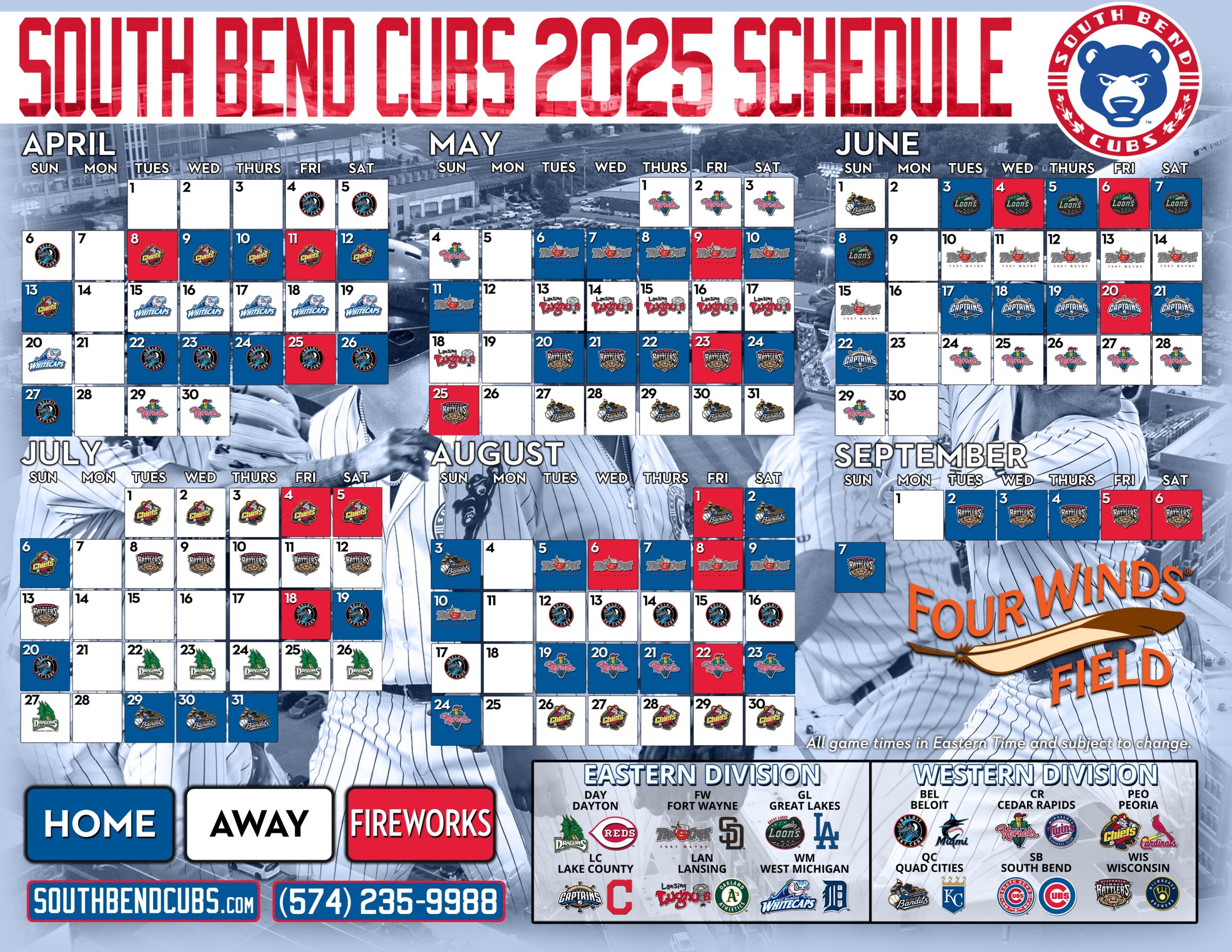 South Bend Cubs Release 2025 Schedule Cubs