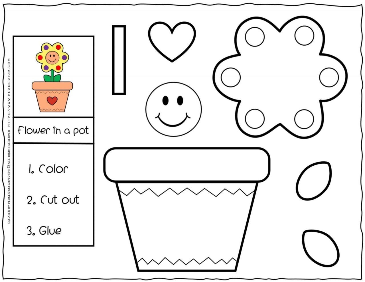 Spring Flower Cut And Glue Worksheets Free Creative Craft Activity For Kids 