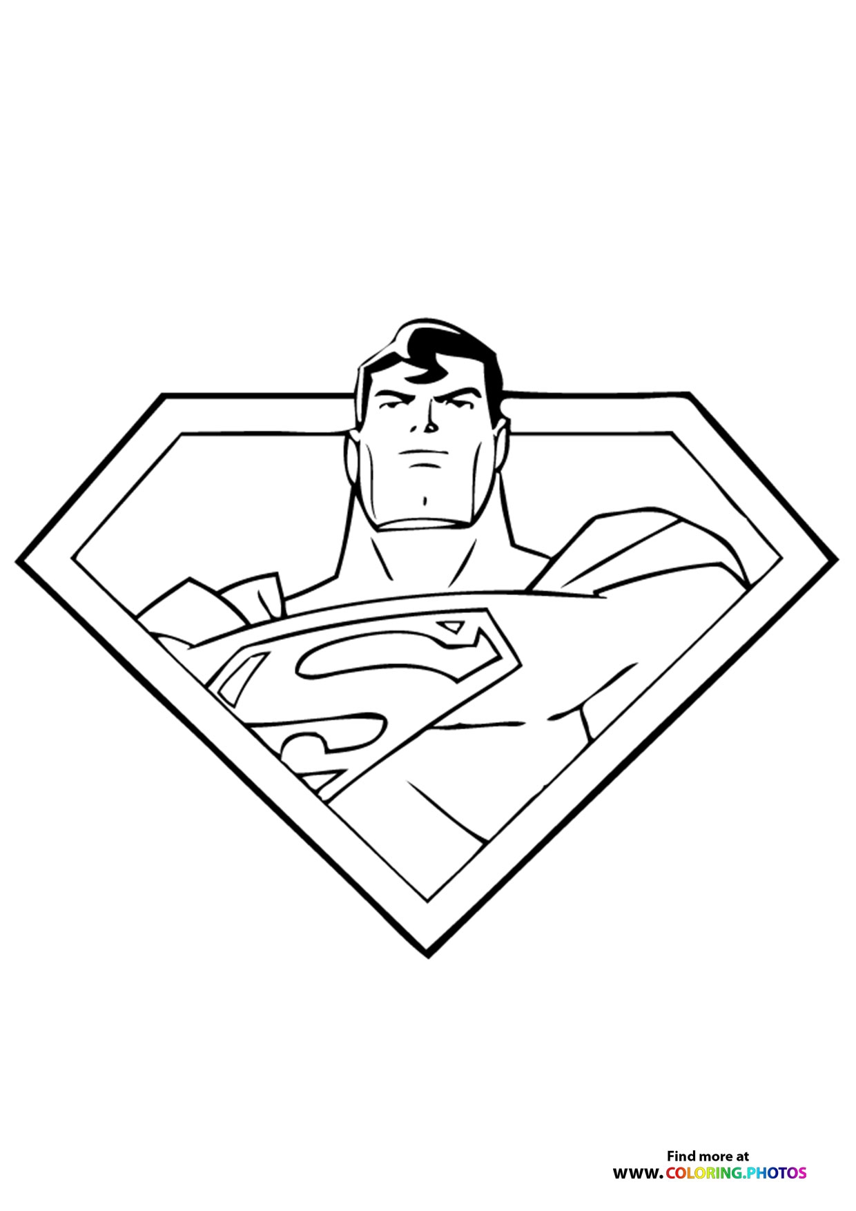 Superman Logo With Face Coloring Pages For Kids