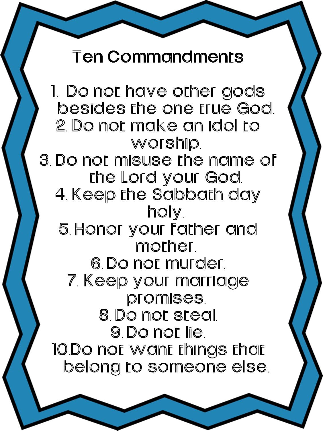 Ten Commandments Poster Free