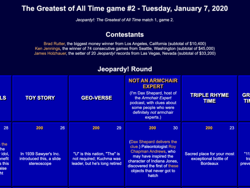 Test Your Trivia Knowledge Using This Database Of Jeopardy Questions Lifehacker