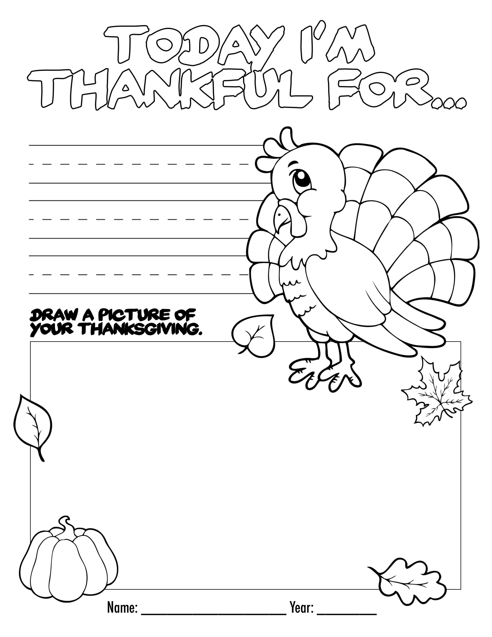 Thanksgiving Printable Coloring Pages Free