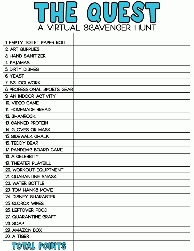 Team Building Printable Scavenger Hunt